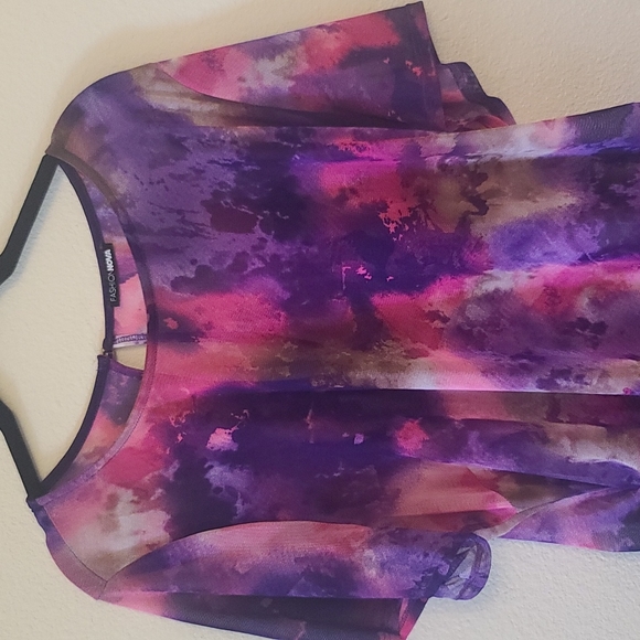 Pink Purple Mesh Dress Size 3x - Picture 4 of 6